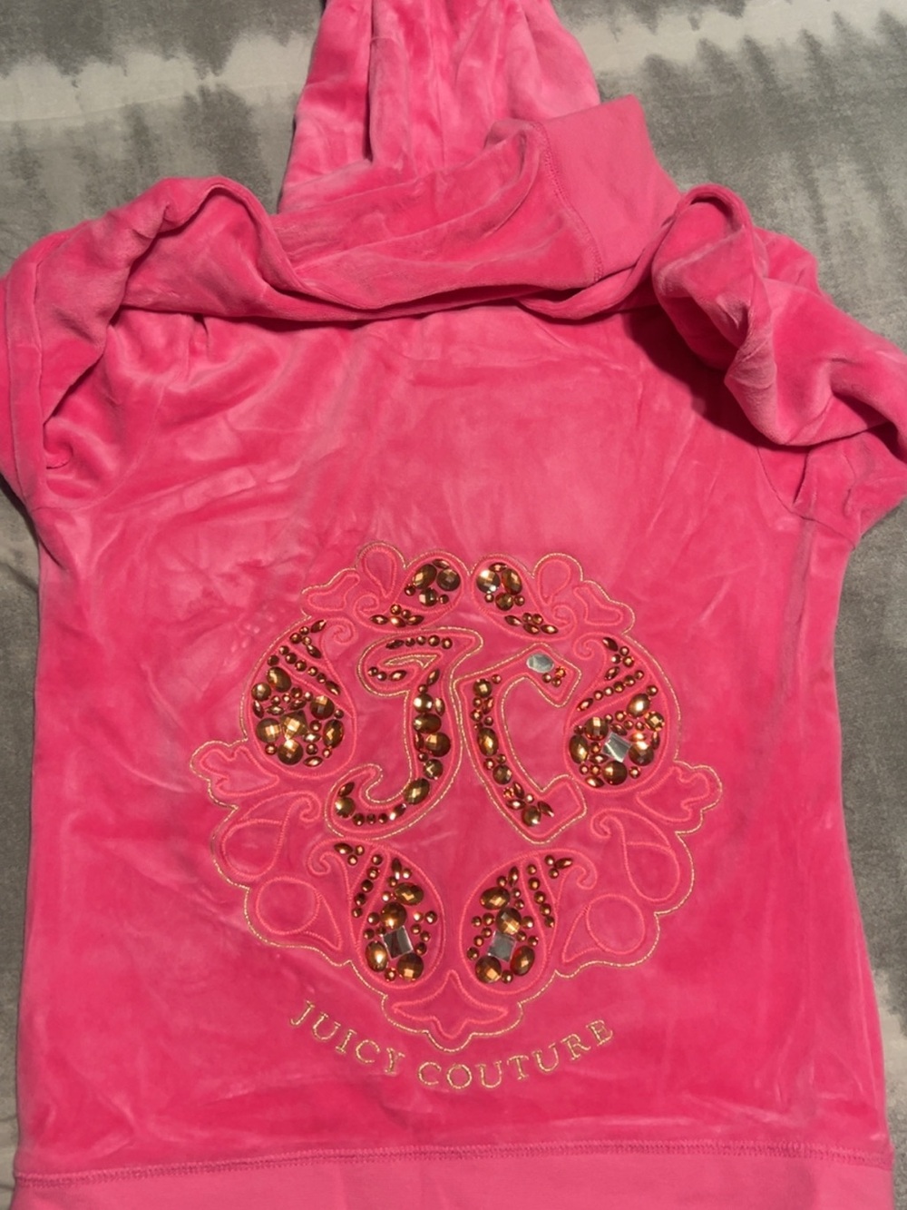 Juicy Couture y2k Pink Embellished Hoodie Top